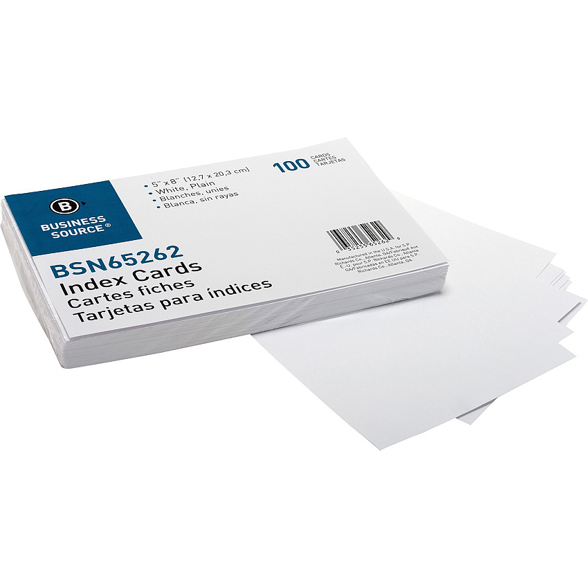 Business Source Plain Index Cards (BSN65262)