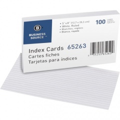Business Source Ruled White Index Cards (65263)