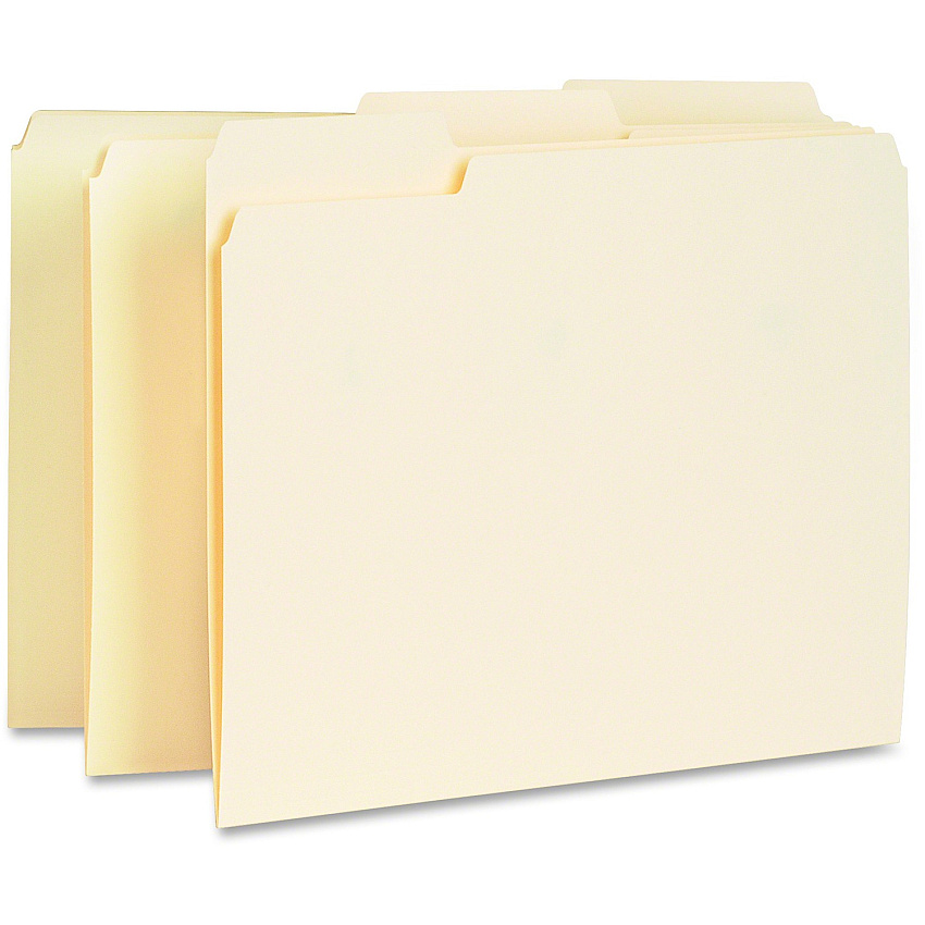 Business Source 1/3 Tab Cut Letter Recycled Top Tab File Folder (BSN65775)