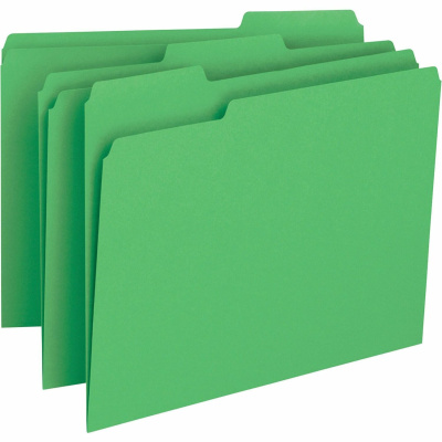 Business Source 1/3 Tab Cut Letter Recycled Top Tab File Folder (65777)