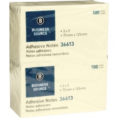Business Source Yellow Repositionable Adhesive Notes (36613)