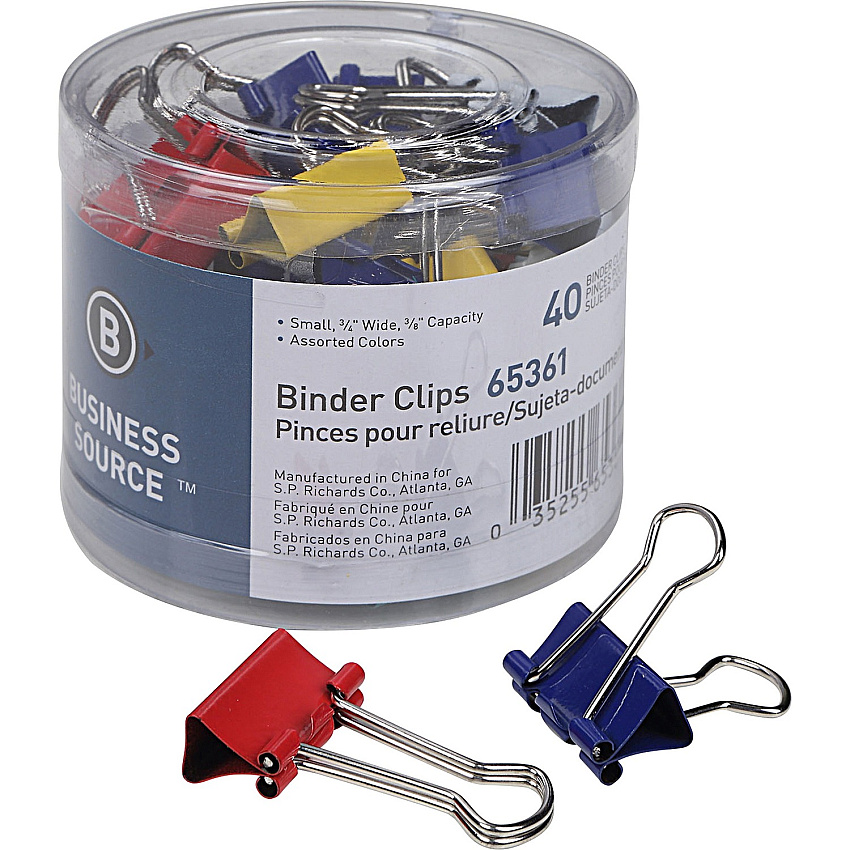 Business Source Colored Fold-back Binder Clips (BSN65361)