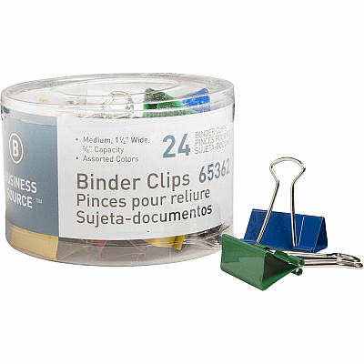 Business Source Colored Fold-back Binder Clips (BSN65362)