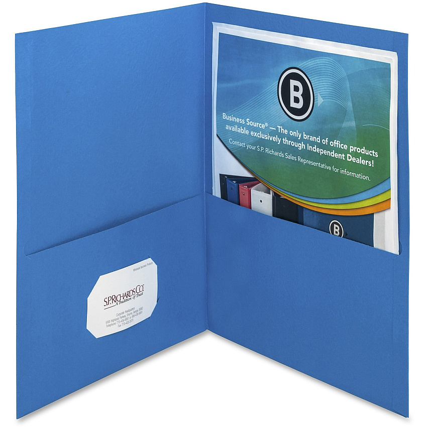 Business Source Letter Recycled Pocket Folder (BSN78491)