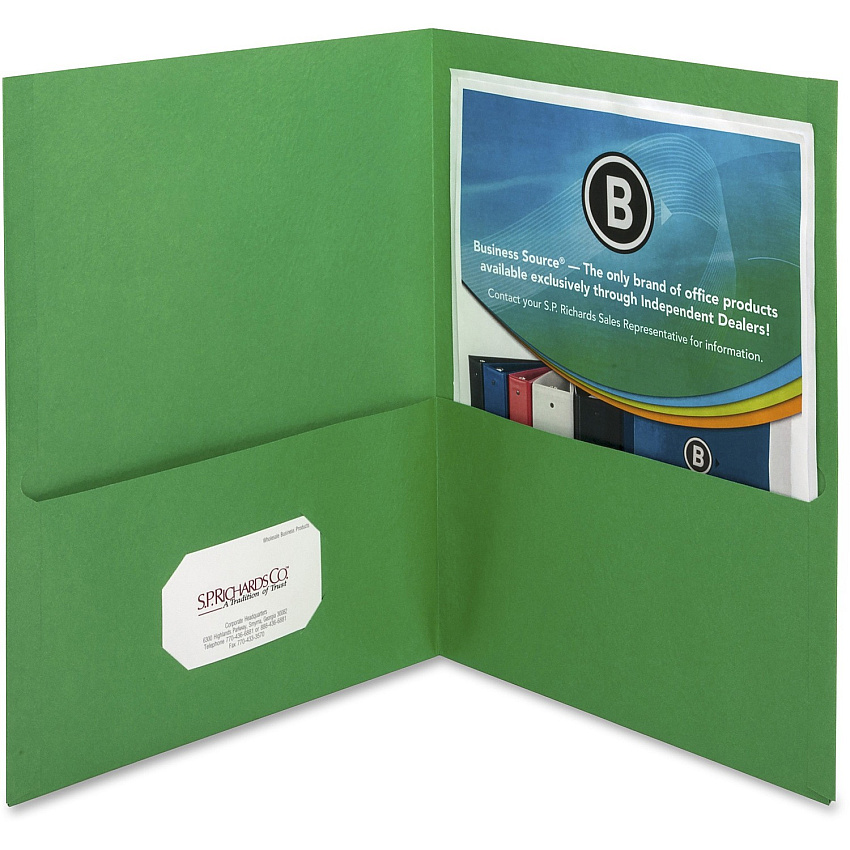 Business Source Letter Recycled Pocket Folder (BSN78493)