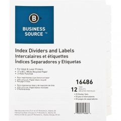 Business Source Customize 12-Tab Index Dividers (16486)