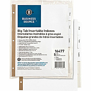 Business Source Tear-resistant Clear Tab Index Dividers (BSN16477)