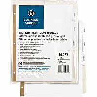 Business Source Tear-resistant Clear Tab Index Dividers (BSN16477)