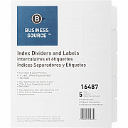 Business Source Un-punched Index Dividers Set (BSN16487)