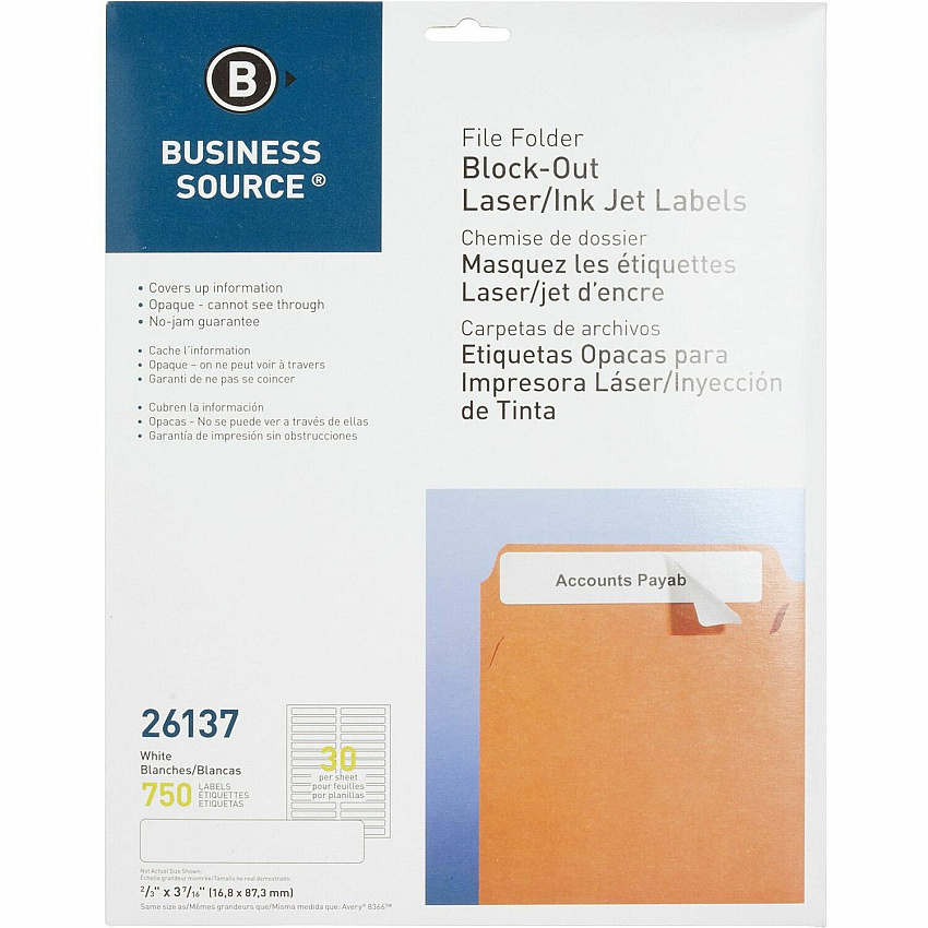 Business Source Block-out File Folder Labels (BSN26137)
