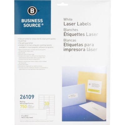 Business Source Bright White Premium-quality Address Labels (26109)