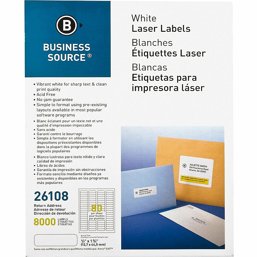 Business Source Address Laser Labels (BSN26108)