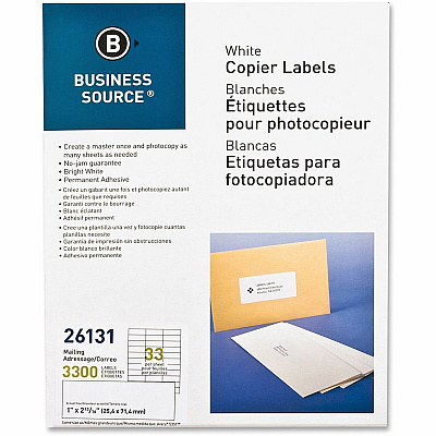 Business Source Bright White Copier Labels (BSN26131)