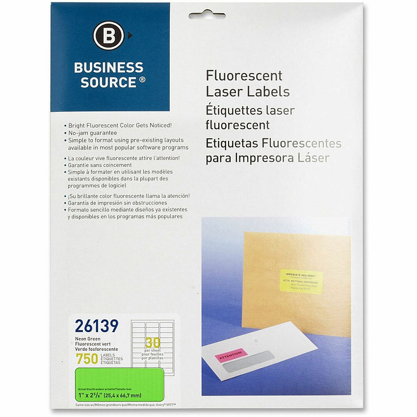 Business Source Neon Labels (BSN26139)