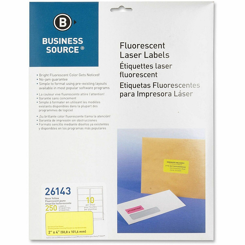 Business Source Neon Labels (BSN26143)