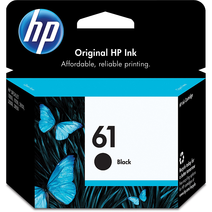 HP 61 (HEWCH561WN) Original Inkjet Ink Cartridge - Black - 1 Each