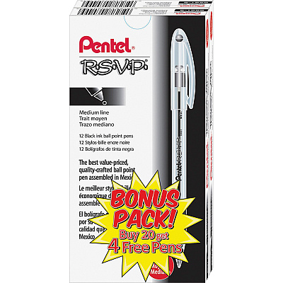 Pentel R.S.V.P. Ballpoint Stick Pens (PENBK91ASWUS)