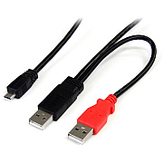 StarTech 1 Ft Usb Y Cable For External Hard Drive (USB2HAUBY1)