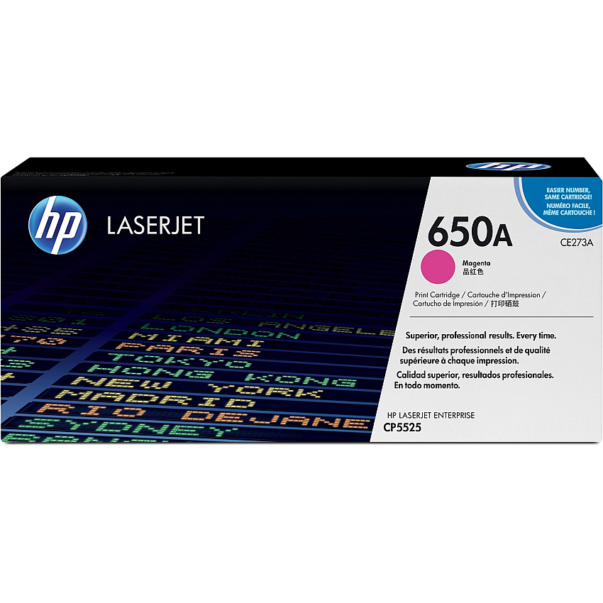HP 650A (HEWCE273A) Original Laser Toner Cartridge - Single Pack - Magenta - 1 Each