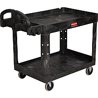 Rubbermaid Commercial Medium Utility Cart with Lipped Shelf (RCP452088BK)