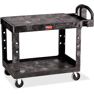 Rubbermaid Commercial 4525 HD 2-Shelf Utility Cart Flat Shelf (Med) (RCP452500BK)
