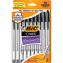BIC Cristal Ballpoint Stick Pens (BICMSP10BK)