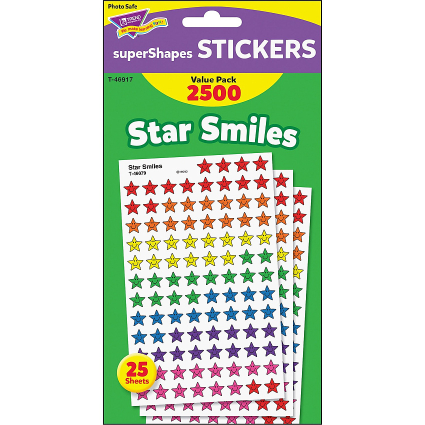 TREND Super Shapes Star Smiles Stickers (TEPT46917)