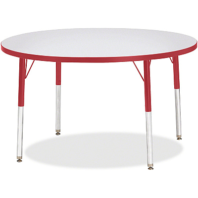 Jonti-Craft Berries Elementary Height Gray Top Color Edge Round Table (6468JCE008)