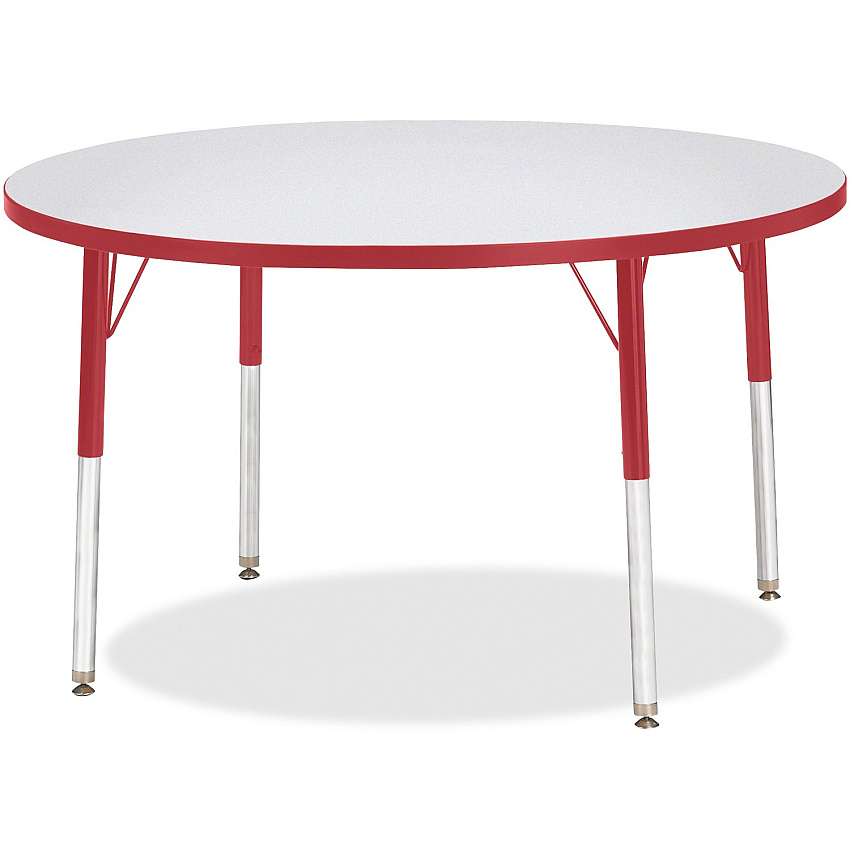Jonti-Craft Berries Elementary Height Gray Top Color Edge Round Table (6468JCE008)