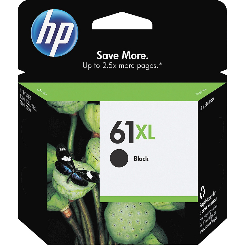 HP 61XL (HEWCH563WN) Original Inkjet Ink Cartridge - Black - 1 Each