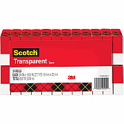 Scotch Transparent Tape - 3/4"W (MMM600K24)