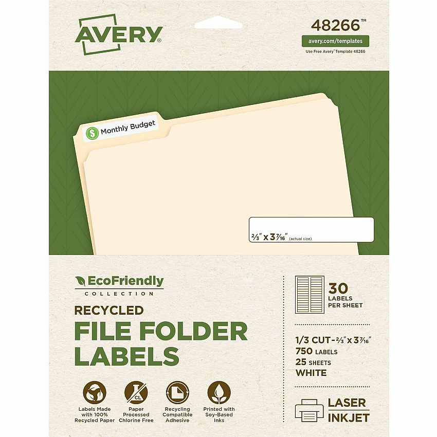 Avery EcoFriendly File Folder Label (AVE48266)