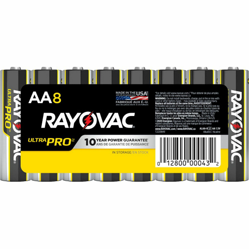 Rayovac Ultra Pro Alkaline AA Batteries (RAYALAA8J)