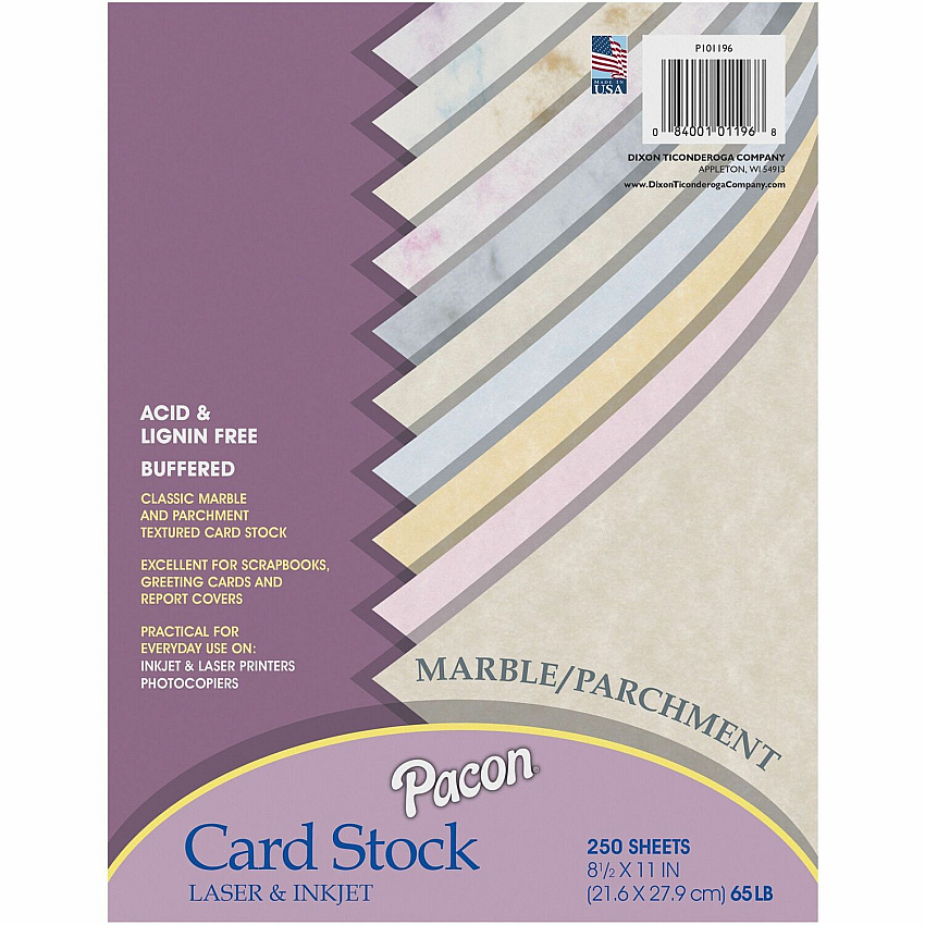 Pacon Marble/Parchment Cardstock Sheets - Assorted (PAC101196)