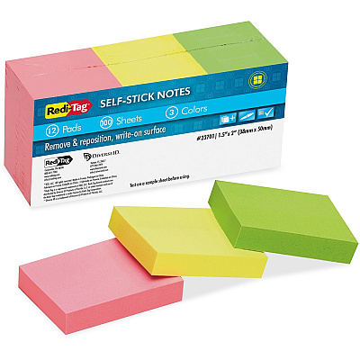 Redi-Tag Self-Stick Recycled Neon Notes (RTG23701)