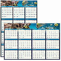 House of Doolittle Earthscapes Recycled Reversible/Erasable Yearly Wall Calendar, Sea Life Photos, 24 x 37, White Sheets, 12-Month(Jan-Dec):2026 (3969)