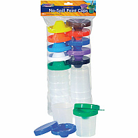 Pacon Creativity Street No-Spill Round Paint Cups With Colored Lids (CKC5100)