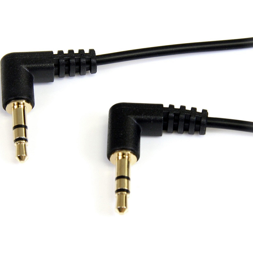 StarTech 1ft 3.5mm Right Angle Stereo Audio Cable (MU1MMS2RA)