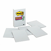 Post-it Grid-Lined Notes, 4 in x 6 in, White with Blue Grid (MMM660SSGRID)