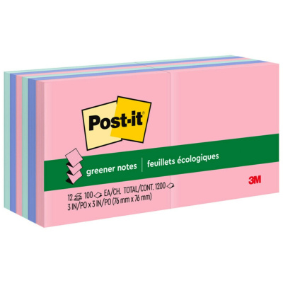 Post-it Greener Dispenser Notes - Sweet Sprinkles Color Collection (R330RP12AP)