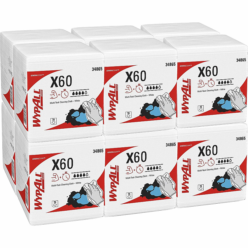 Wypall GeneralClean X60 Multi-Task Cleaning Cloths (KCC34865)