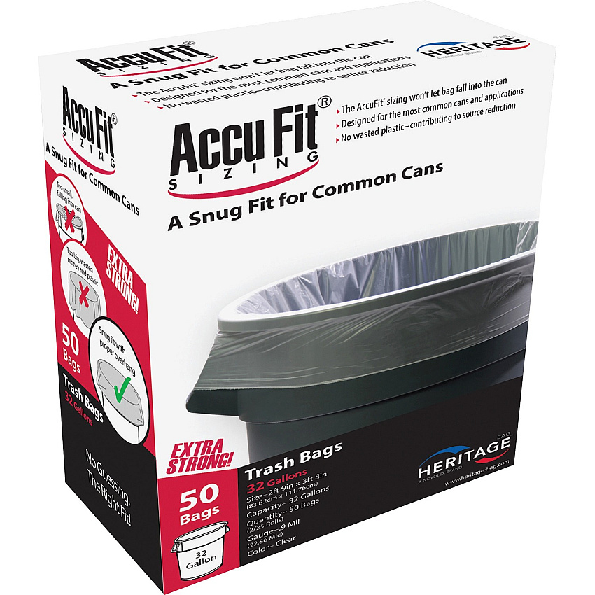 Heritage Accufit Reprime 32 Gallon Can Liners (HERH6644TCRC1)
