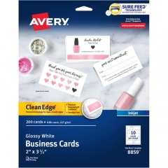 Avery Clean Edge Business Cards, 2" x 3.5" , Glossy, 200 (08859)