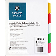 Business Source Laminated Write-On Tab Indexes (BSN20074)