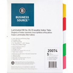 Business Source Laminated Write-On Tab Indexes (20074)