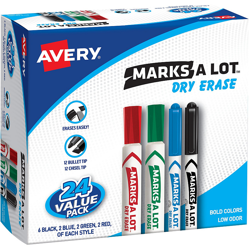 Avery Desk & Pen-Style Dry Erase Markers (AVE29870)