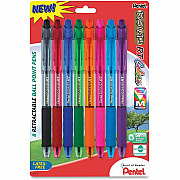 Pentel Recycled Retractable R.S.V.P. Colors Pens (PENBK93CRBP8M)