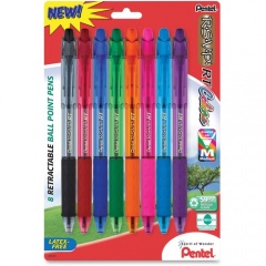 Pentel Recycled Retractable R.S.V.P. Colors Pens (BK93CRBP8M)