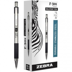 Zebra F-301 Stainless Steel Ballpoint Pen (27310)