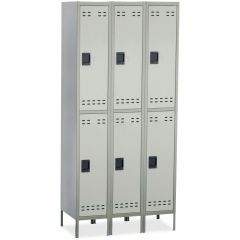 Safco Double-Tier Two-tone 3 Column Locker with Legs (5526GR)